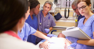 doctors with patient