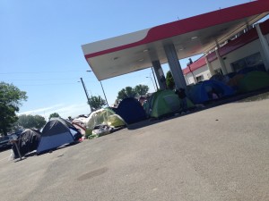 EKO camp at a gas station
