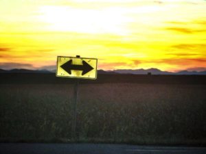 Directional arrow sign post