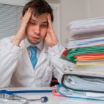 overworked doctor