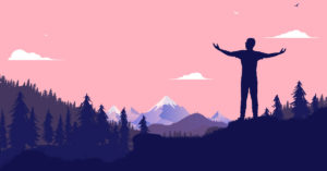 man in the mountains